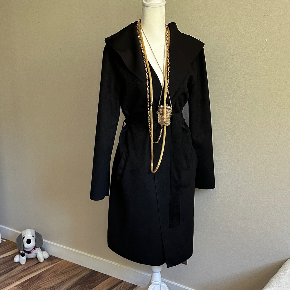 Zara Black MicroSuede Coat